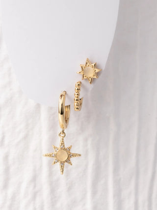 Camila Earrings - Set of 3 is a set of 3 gold-plated earrings