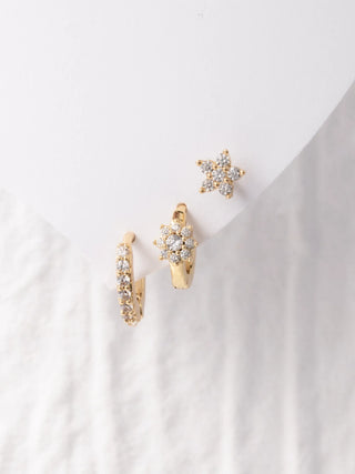 Samara Earrings - Set of 3 is a set of 3 gold-plated earrings