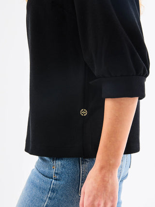 Jocelyn Textured Top in Black