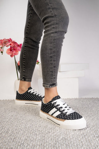 Corkys That's Her Black/White Polka Dot Sneaker Shoe