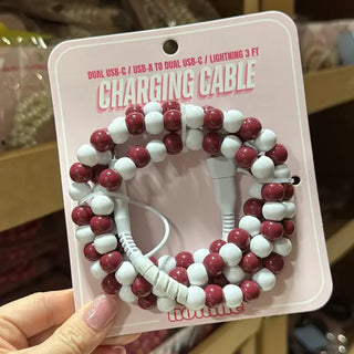 Beaded Phone Charger with Lightning & USB-C Cable