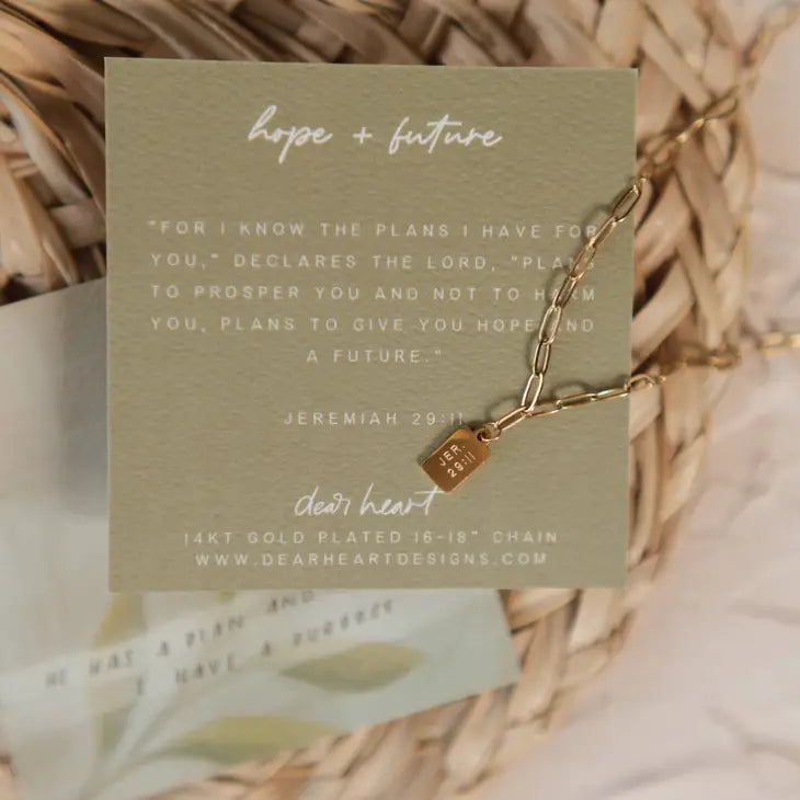 "Hope + Future" Necklace - Jeremiah 29:11