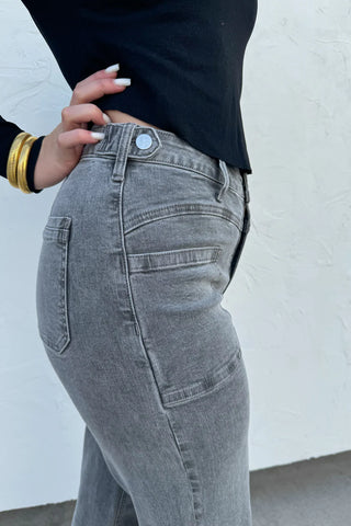 Grey Clover Front Pocket Jeans