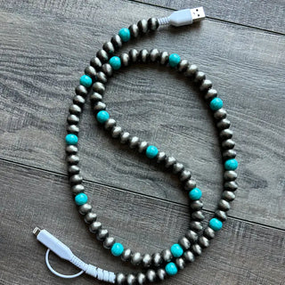 Beaded Phone Charger with Lightning & USB-C Cable