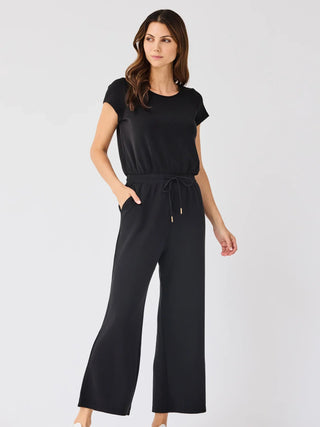 Short Sleeve Carlisle Romper in Black