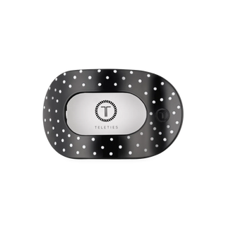 Teleties Black Polka Dot Party Medium Flat Round Hair Clip