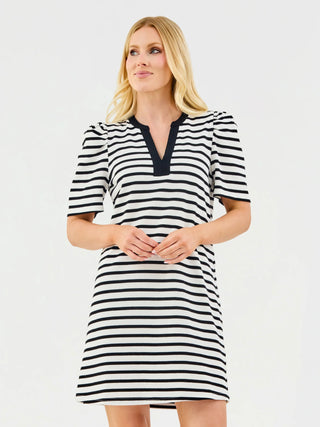 Adelyn Black/White Stripe T-Shirt Dress