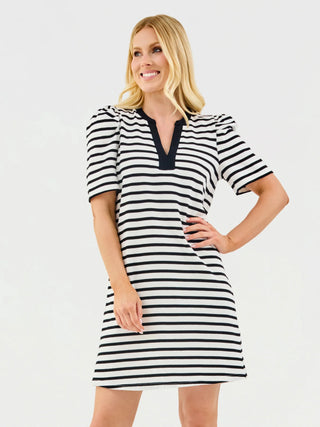 Adelyn Black/White Stripe T-Shirt Dress