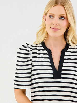 Adelyn Black/White Stripe T-Shirt Dress