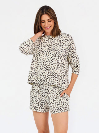 Annie ButterSoft Leopard Print Shorts Set