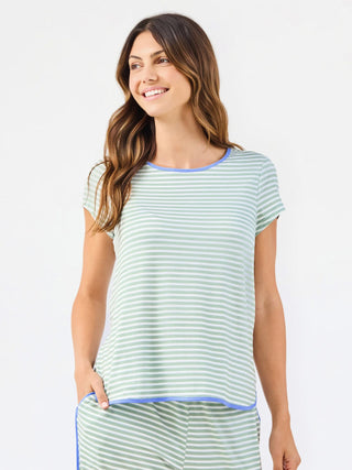 ButterSoft Melody Pajama/Lounge Pants Set - Green Stripe