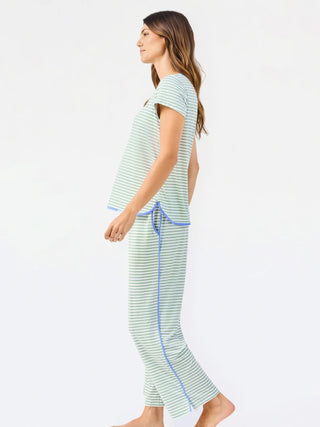 ButterSoft Melody Pajama/Lounge Pants Set - Green Stripe