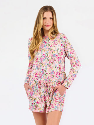 ButterSoft Pajama Shorts Set - Autumn Meadow Pink