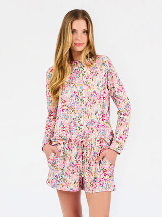 ButterSoft Pajama Shorts Set - Autumn Meadow Pink