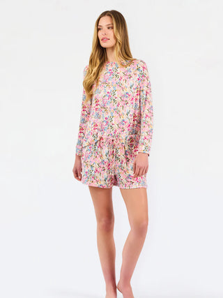 ButterSoft Pajama Shorts Set - Autumn Meadow Pink