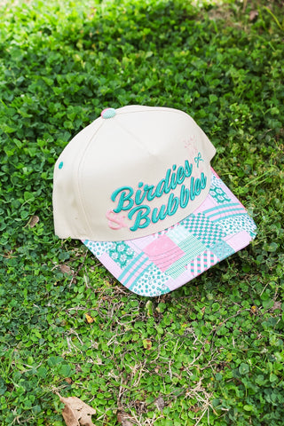 Birdies & Bubbles Puff Embroidered Canvas Cap