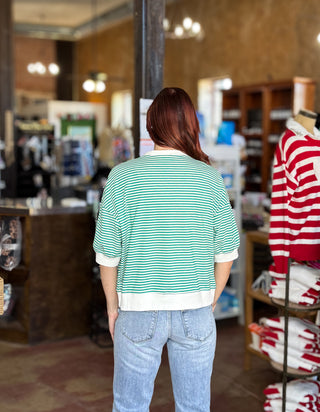 1/2 Sleeve Striped Top w/ Contrast Trim - 4 Colors!