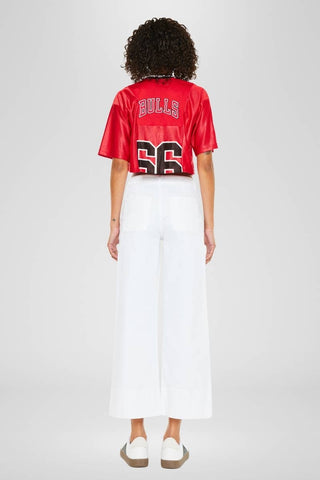 White High Rise Cropped Wide Leg Jeans by KanCan