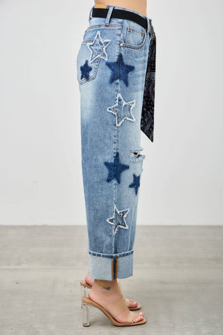 Star-Struck High Rise Cuffed Love Curve Barrel Jeans