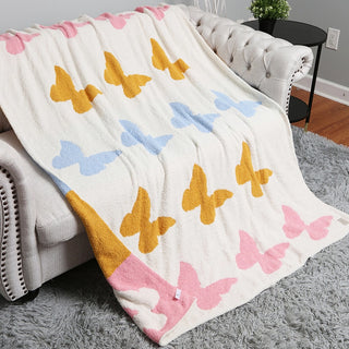 Butterfly Print Cozy Soft Throw Blanket