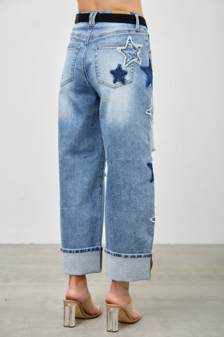 Star-Struck High Rise Cuffed Love Curve Barrel Jeans