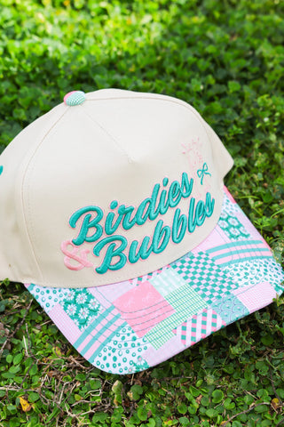 Birdies & Bubbles Puff Embroidered Canvas Cap