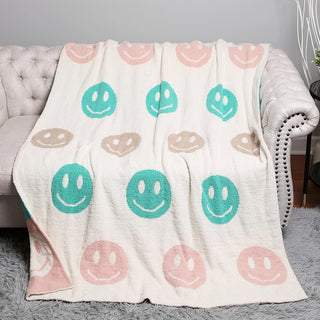 Multicolor Happy Face Reversible CozyComfort Blanket - 2 Options!