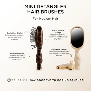 TELETIES Mini Detangler Hair Brushes for Medium Hair