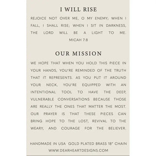 "I Will Rise" Christian Necklace - Micah 7:8