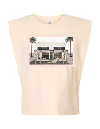 "Vacation to Marfa" Muscle Tank w/ Rhinestone Accents