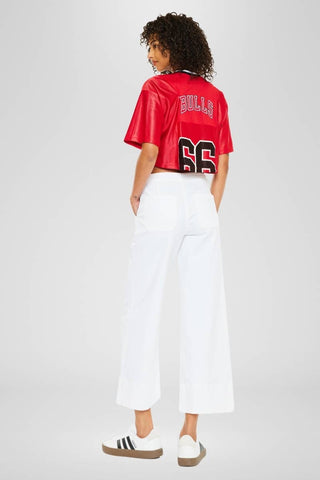 White High Rise Cropped Wide Leg Jeans by KanCan