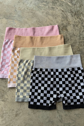 Checker Bra & Biker Shorts Sets - 4 Colors!