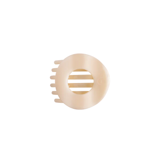 Teleties Almond Beige Small Flat Open Circle Hair Clip