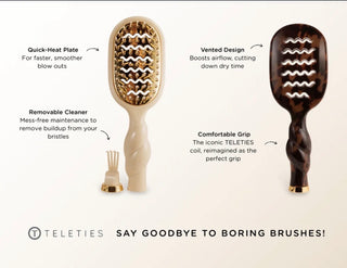 TELETIES Mini Vented Hair Brush - Tortoise