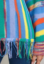 Striped Sweater w/ Fringe Detail