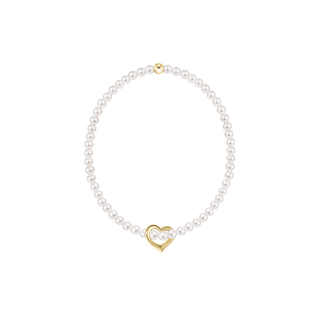 enewton Classic Pearl 3mm Bracelet - Love Gold Charm