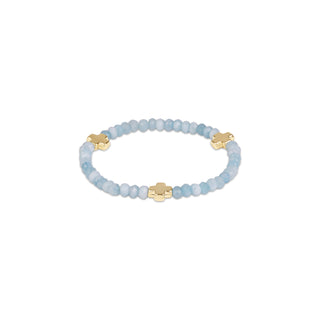 enewton Signature Cross Gold 4mm Gemstone Bracelet - Aquamarine
