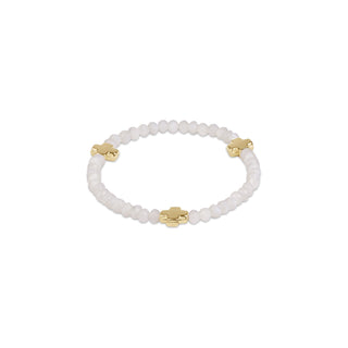enewton Signature Cross Gold 4mm Gemstone Bracelet - Mother of Pearl