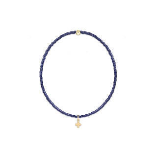 enewton Hope Classic Bracelet - Navy - Signature Cross Small Gold Charm