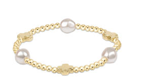 enewton Signature Cross Admire Pearl Pattern 3mm Bead Bracelet