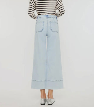 KanCan Crater High Rise Cropped Wide Leg Jeans