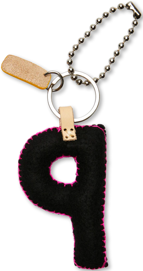 Consuela Embroidered Felt Alphabet Letter Charms - Black
