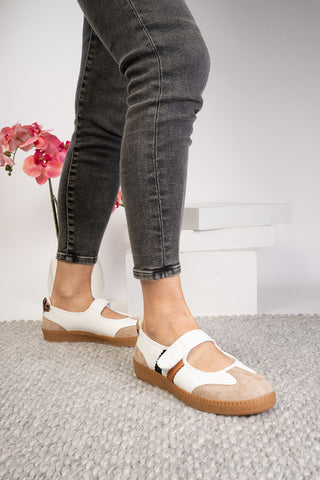 Corkys Calm Down Mary Jane Sneaker - Sand Combo