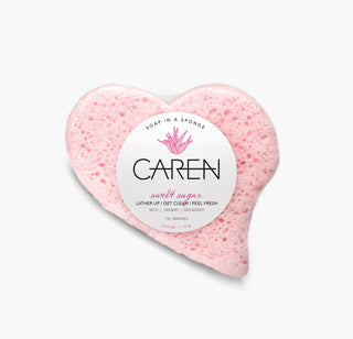 Sweet Sugar Pink Heart Soap in a Sponge - 15+ Washes