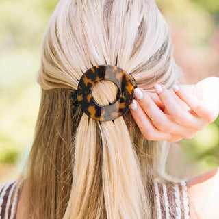 Teleties Tortoise Medium Flat Circle Hair Clip
