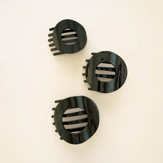 Teleties Jet Black Large Flat Circle Hair Clip