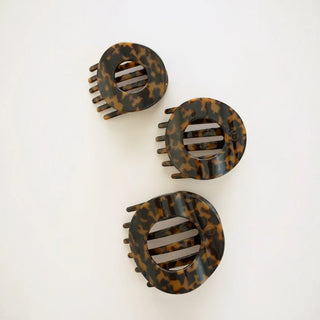 Teleties Tortoise Large Flat Circle Hair Clip
