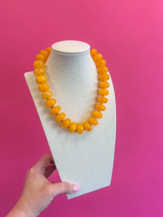 Circle Bauble Ball Necklace - Orange