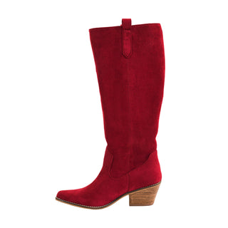Corkys Hey Girl City Slicker Boots - Red Faux Suede