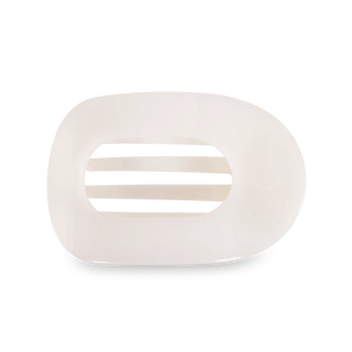 TELETIES Coconut White Large Flat Round Hair Clip - Large